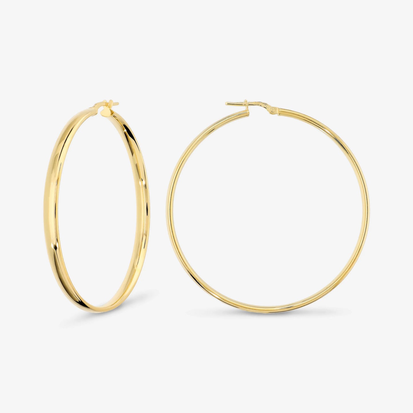 Orecchini a Cerchio in Argento 925 placcato Oro Giallo 18Kt - Diametro 5cm
