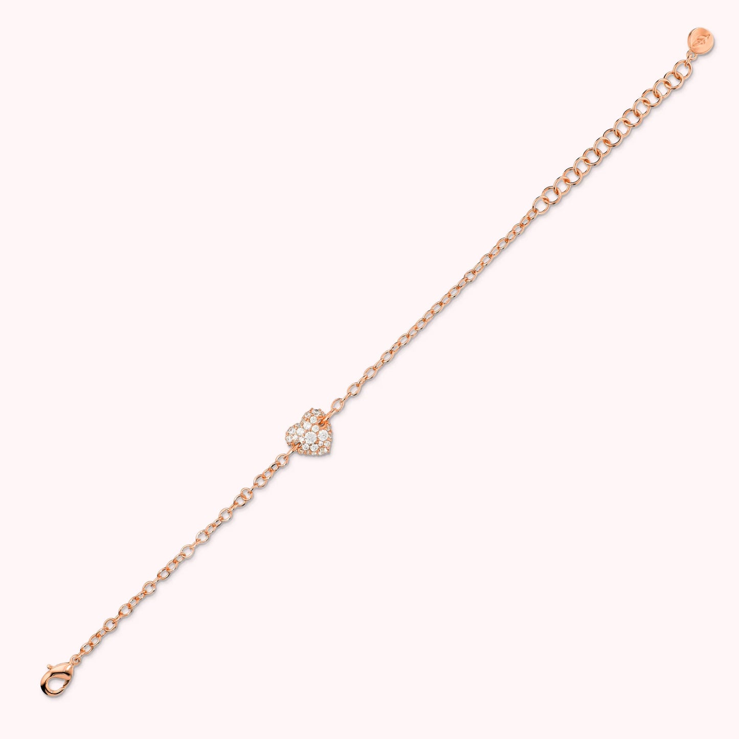 Bracciale con Cuore in Pavè di Cubic Zirconia