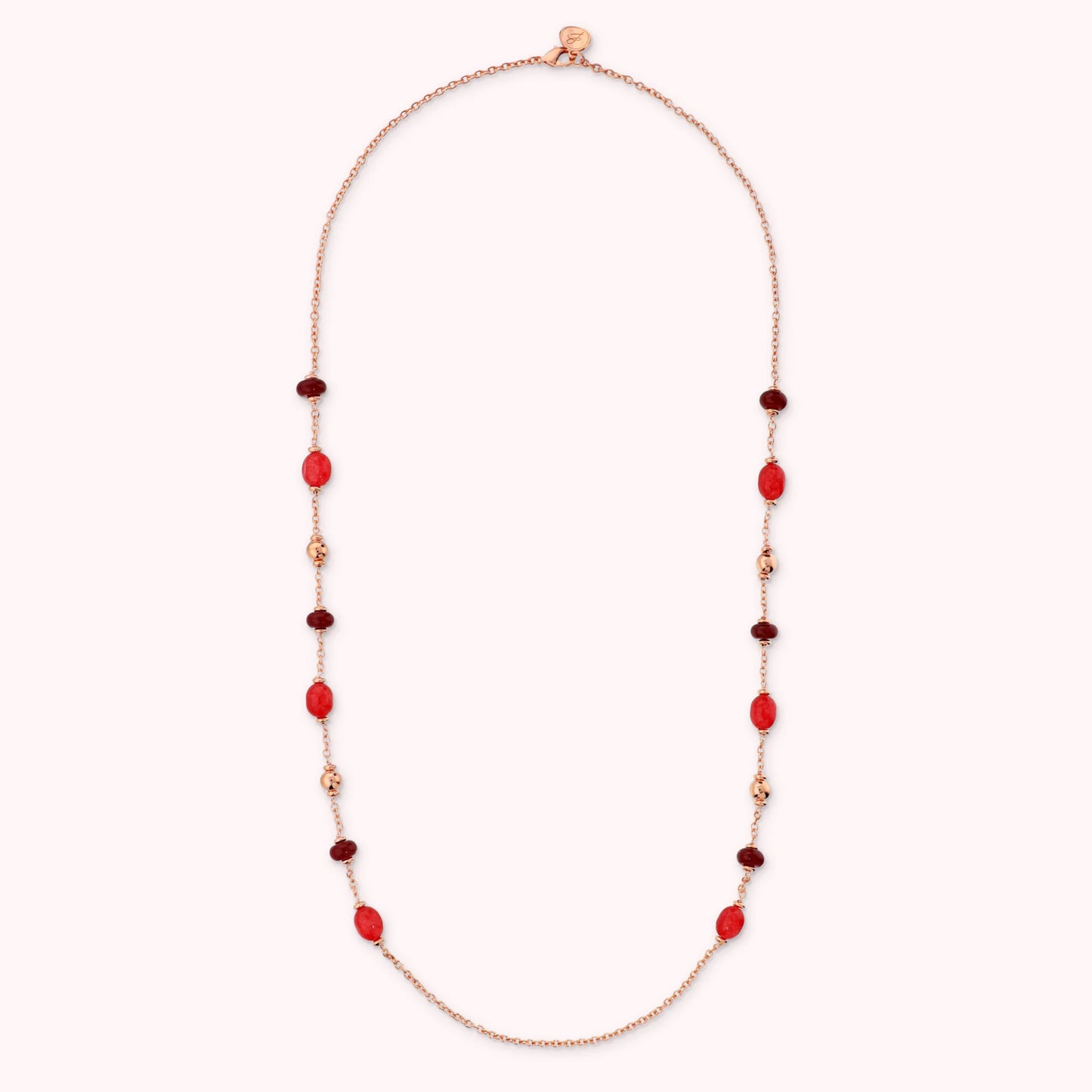Collana Lunga con Bead Lucide e Quarzite