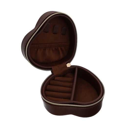 Portagioie Etrusca Gioielli Herz - Kunstleder Braun - 9.5x8x5.5