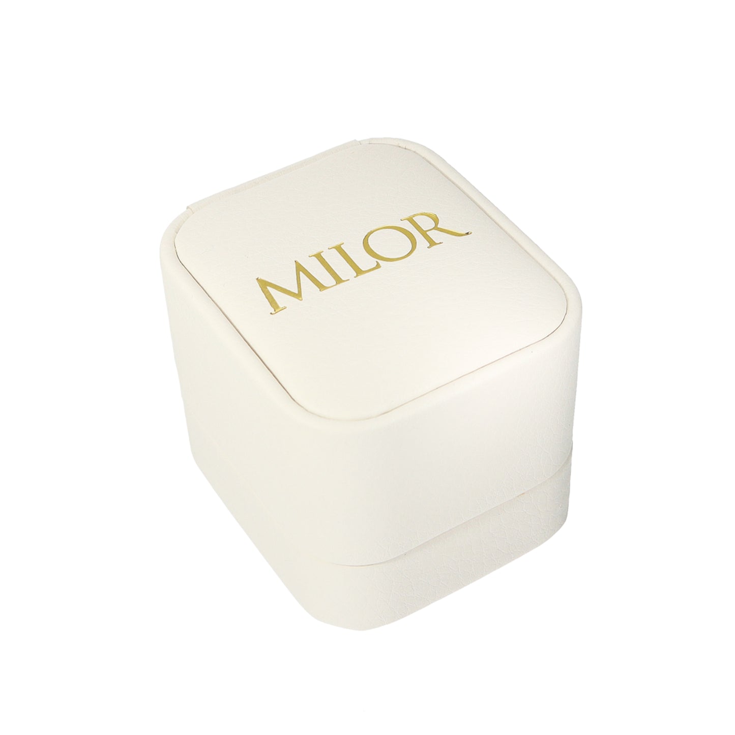 MILOR NEUF PETIT BOÎTE EN PU BEIGE + BOUCLES D'OREILLES