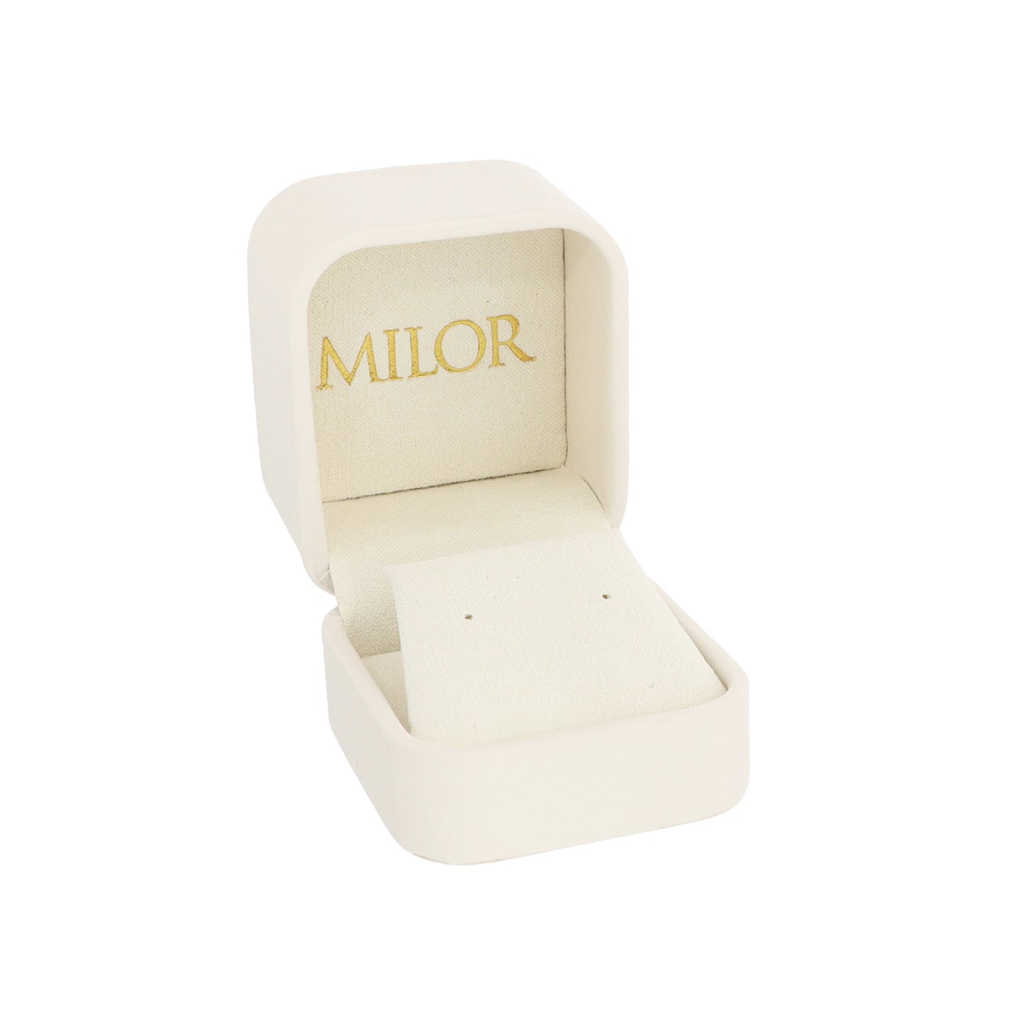 MILOR NEUF PETIT BOÎTE EN PU BEIGE + BOUCLES D'OREILLES