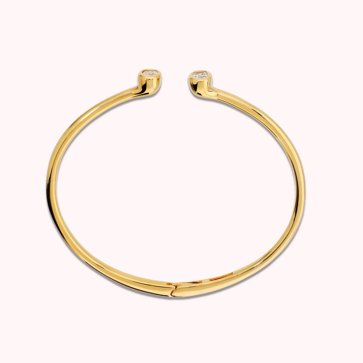 Bracciale Rigido Apribile Con Doppia Cubic Zirconia Ovale