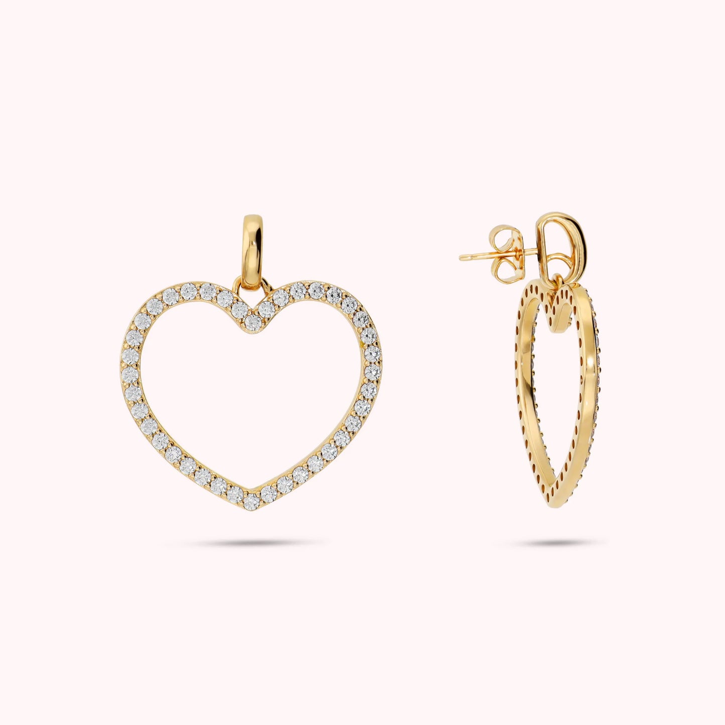 Orecchini Pendenti Cuore con Cubic Zirconia