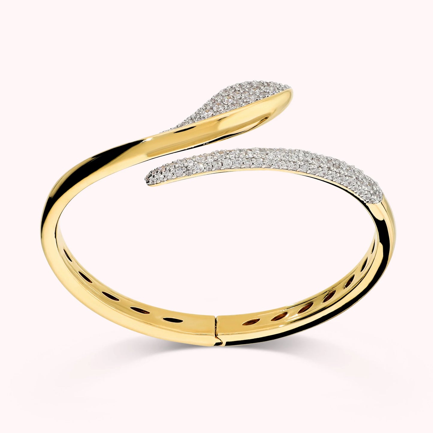 Bracciale Rigido Contrarié Snake con Pavé in Cubic Zirconia