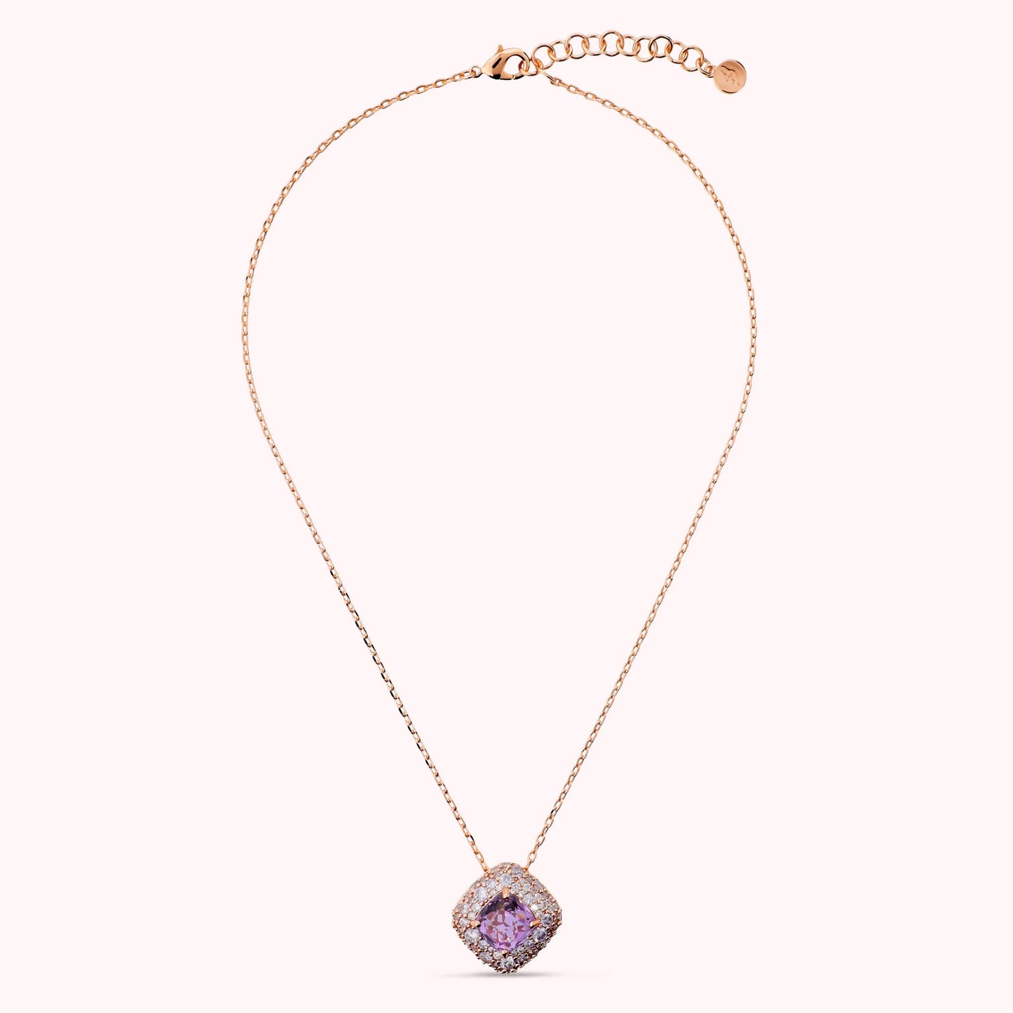 Collana Catena Forzatina con Pendente Rombo in Prisma Gem e Pavè