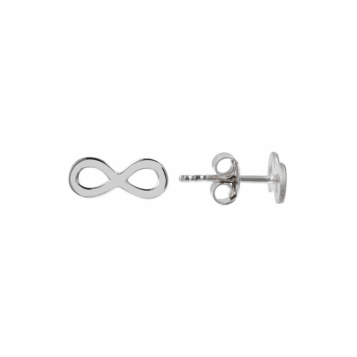 Orecchini a Bottone in Argento 925 placcato Platino