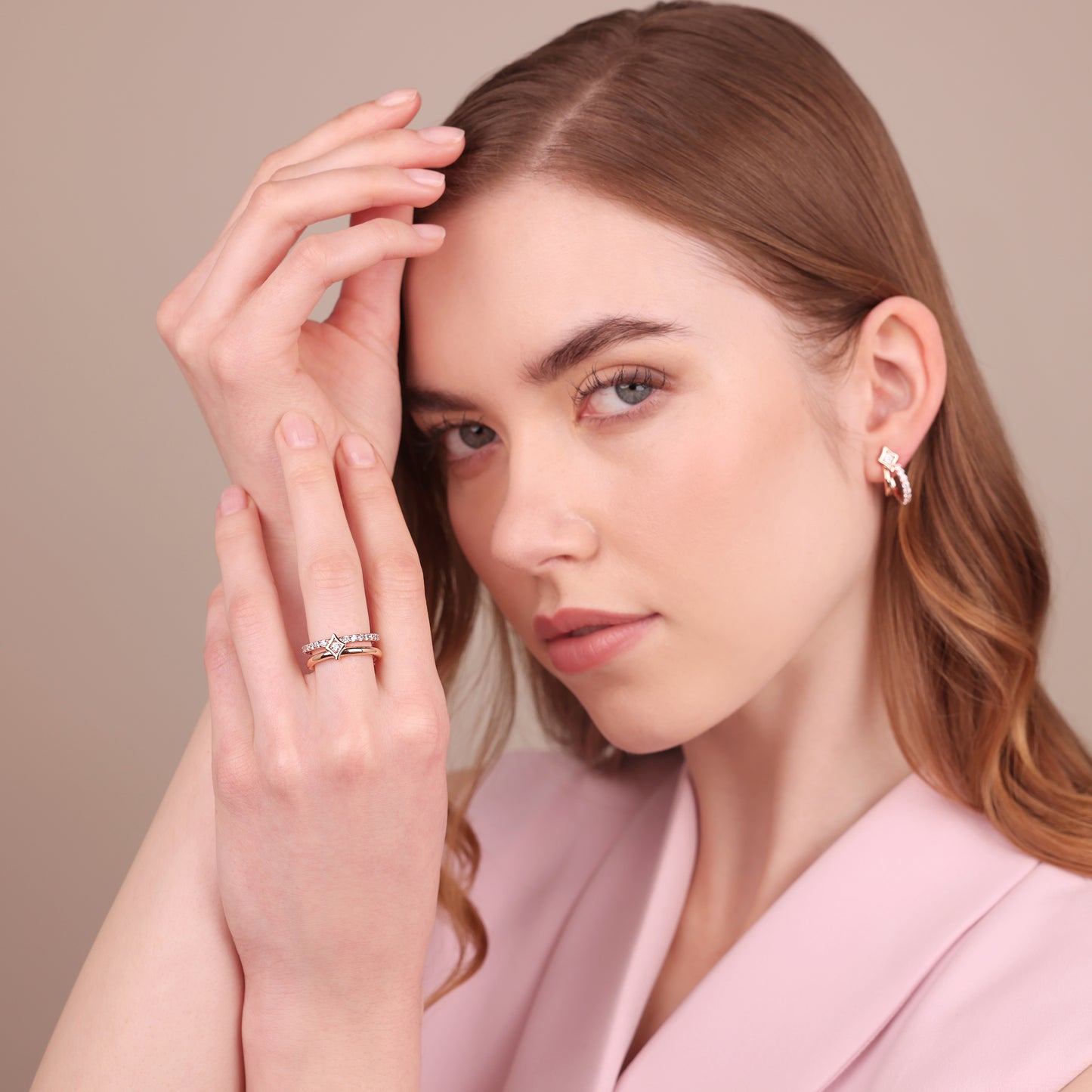 Doppelring Étoile Ring und Veretta aus Zirkonia