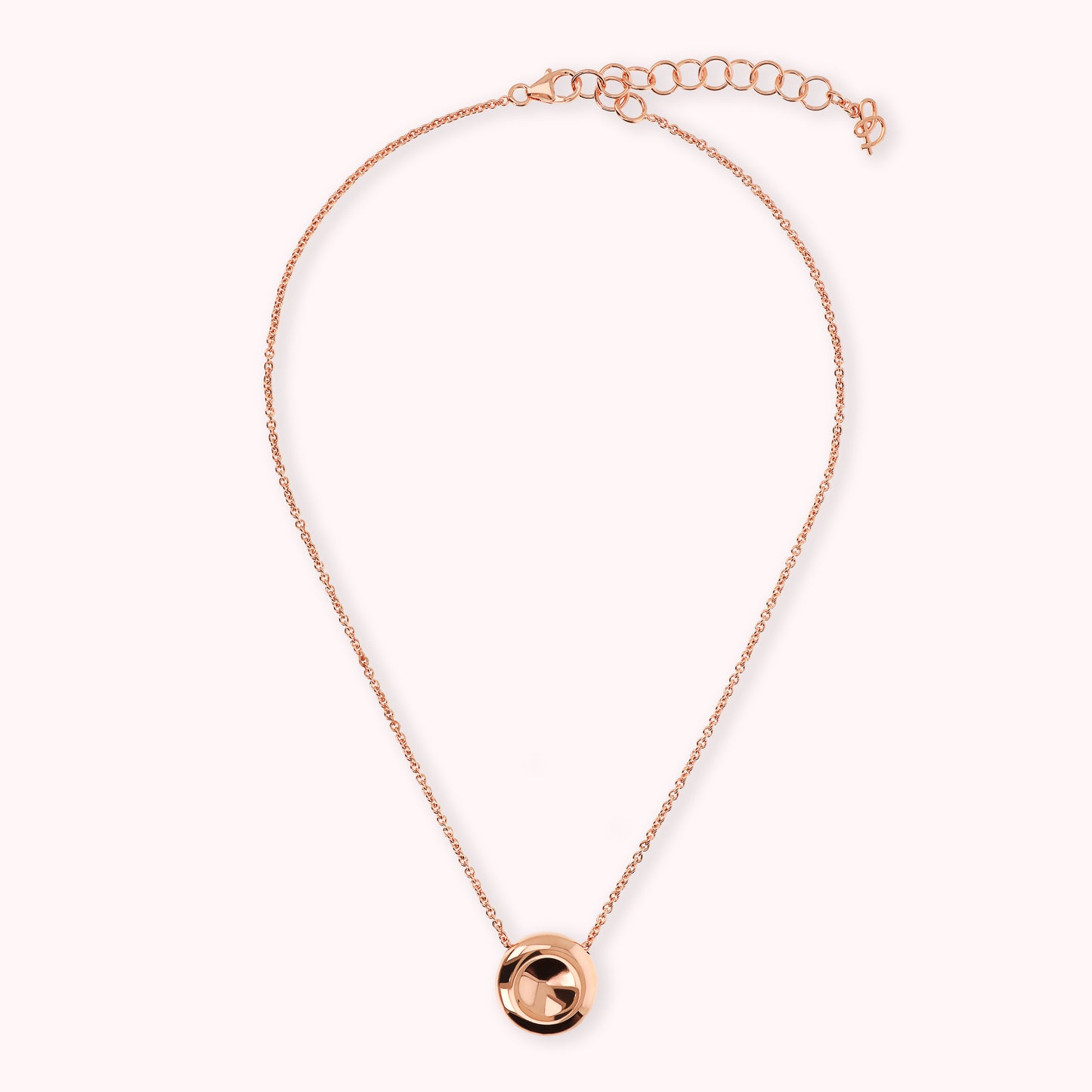 Collana Catena Rolo con Pendente a Bottone Lucido