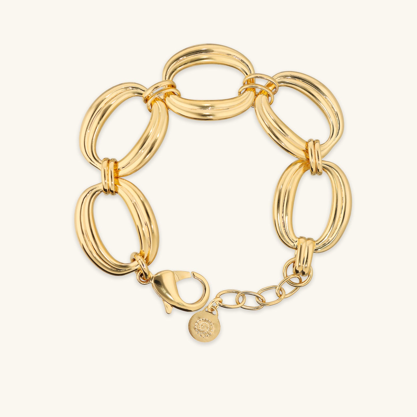 Bracciale con Maxi Maglie Ovali Texture Rigata