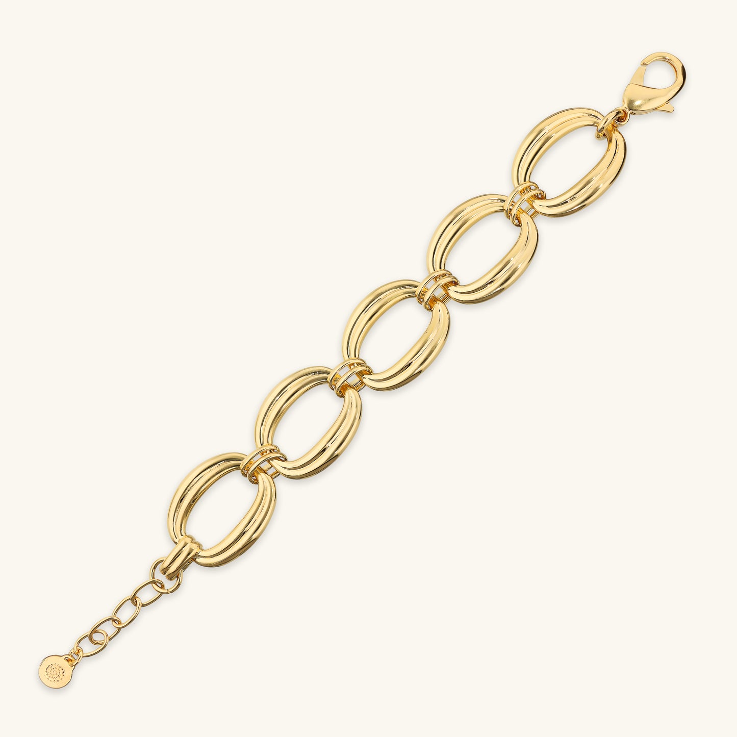 Bracciale con Maxi Maglie Ovali Texture Rigata