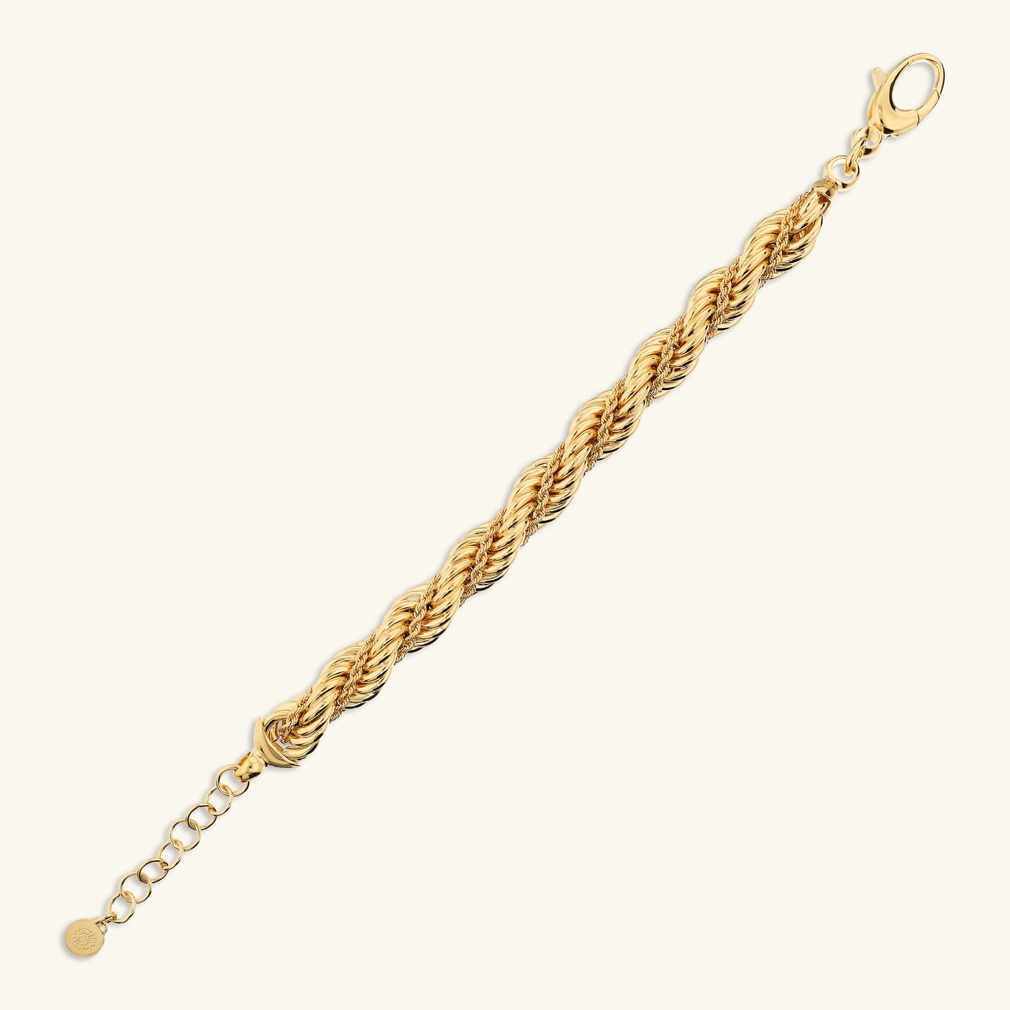 Bracelet à double chaîne et corde