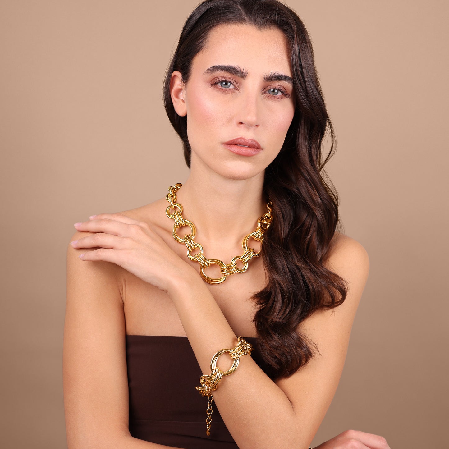 Collier ras du cou à maillons entrelacés ovales Maxi