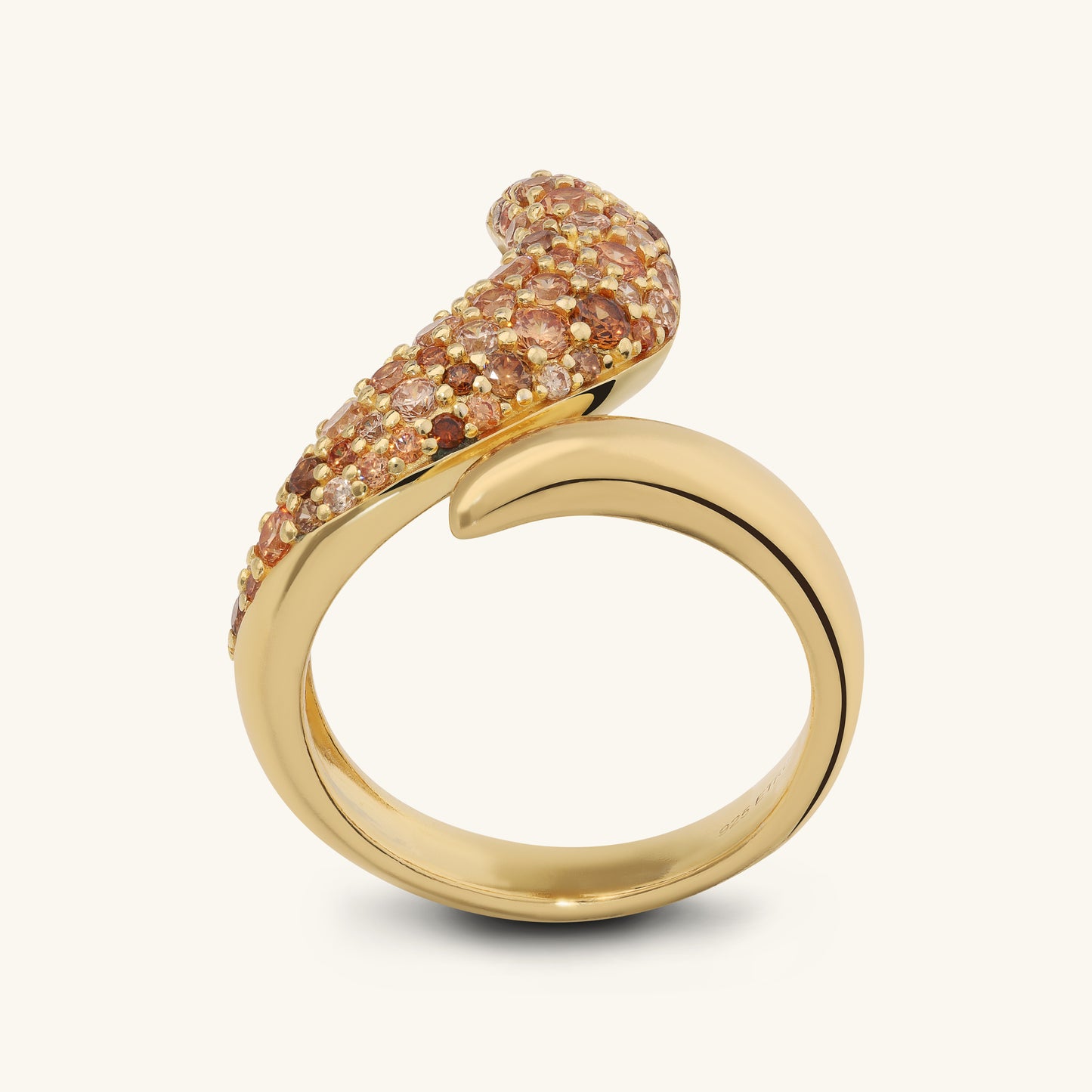 Bague Contrarié Onda avec pavé de zircones cubiques