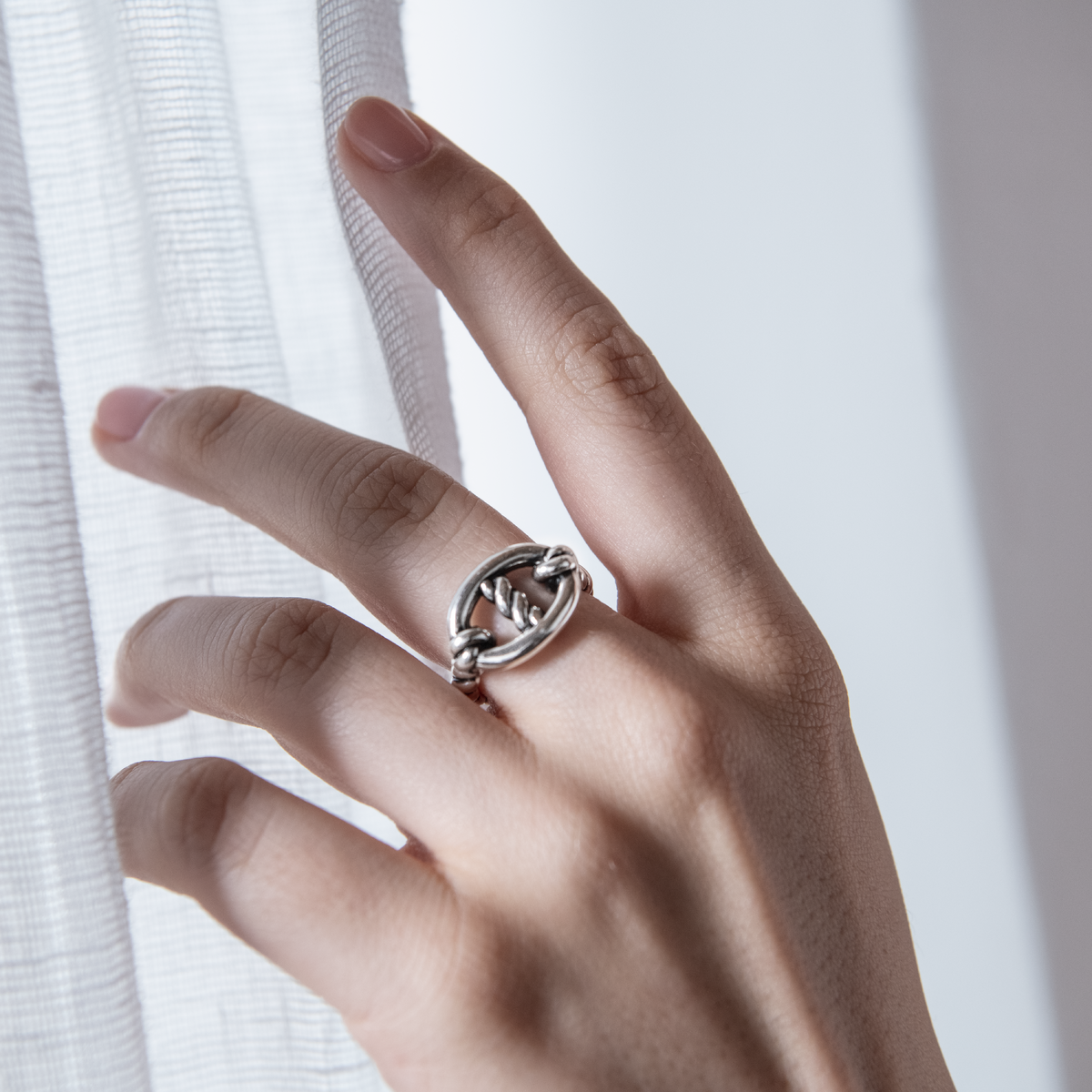 Anello Cocktail Textur Seil mit maritimer Masche