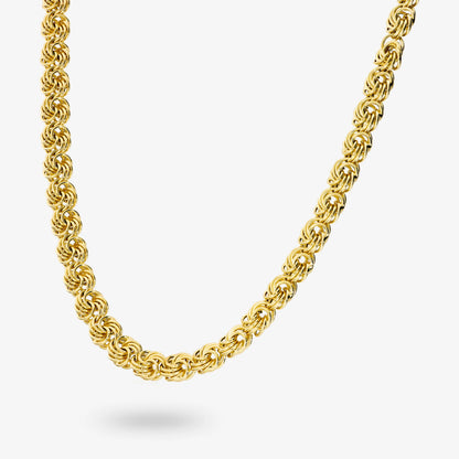 Collana Girocollo Maglia Rosetta in Argento 925 placcato Oro Giallo 18Kt