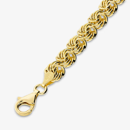 Collana Girocollo Maglia Rosetta in Argento 925 placcato Oro Giallo 18Kt