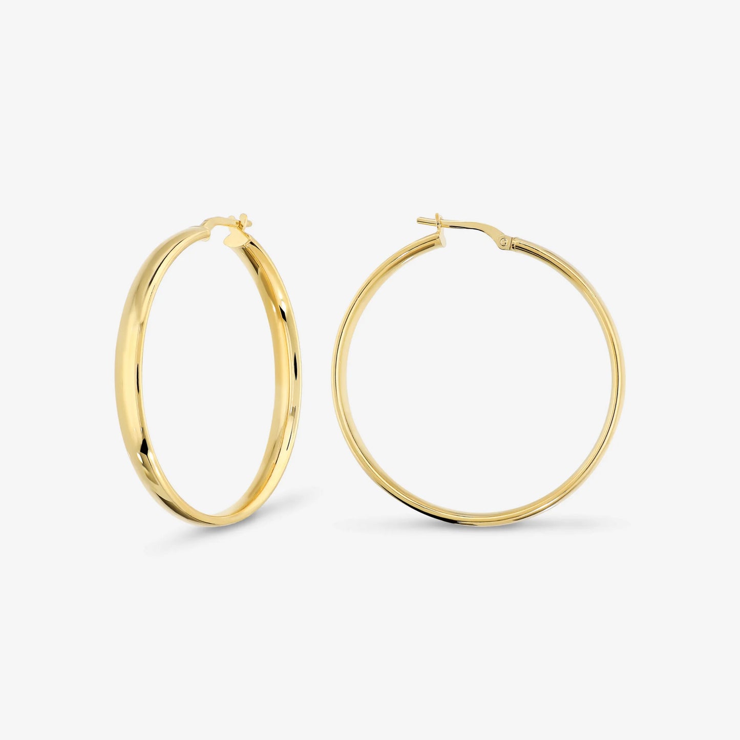 Orecchini a Cerchio in Argento 925 placcato Oro Giallo 18Kt - Diametro 4cm