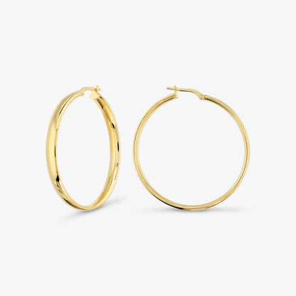 Orecchini a Cerchio in Argento 925 placcato Oro Giallo 18Kt - Diametro 4cm