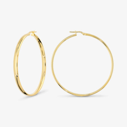 Orecchini a Cerchio in Argento 925 placcato Oro Giallo 18Kt - Diametro 5cm