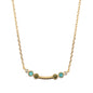 Collana Girocollo con Elemento Texture Corda e Cubic Zirconia Blu, Verdi e Bianche