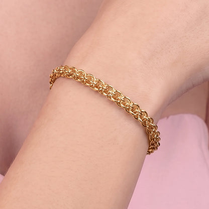 Bracciale Maglia Cestina Placcato Oro 18Kt