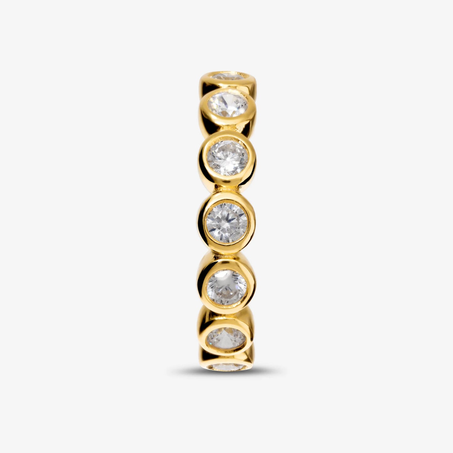 Anello Fedina in Argento 925 placcato Oro Giallo 18Kt con Cubic Zirconia