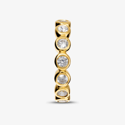 Anello Fedina in Argento 925 placcato Oro Giallo 18Kt con Cubic Zirconia