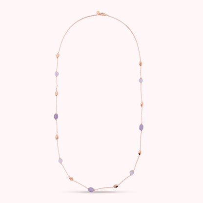 Collana Lunga con Pepite Lucide e Quarzite Viola