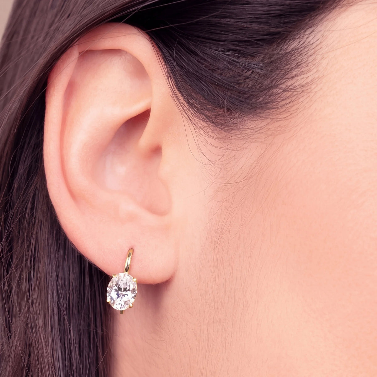 Orecchini Pendenti Attimi di Luce con Cubic Zirconia Bianche Ovali
