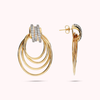 Orecchini Pendenti Multifilo Degradé con Cubic Zirconia
