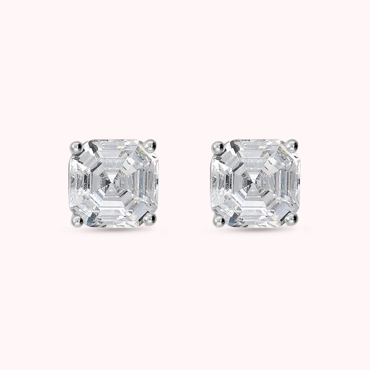 Orecchini a Lobo con Cubic Zirconia 8*8mm Placcati Oro 18Kt