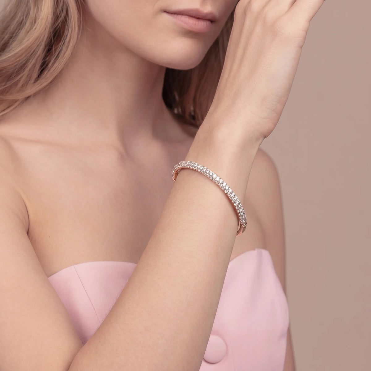Bracciale Rigido Apribile con Pavè in Cubic Zirconia
