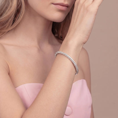 Bracciale Rigido Apribile con Pavè in Cubic Zirconia
