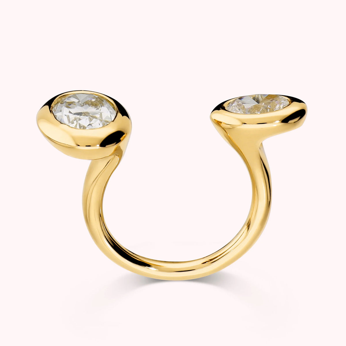 Anello Contrarié 'Toi et Moi' con Doppia Cubic Zirconia