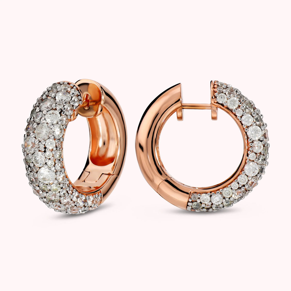 Orecchini a Cerchio con Pavè di Cubic Zirconia
