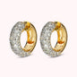 Orecchini a Cerchio con Pavè di Cubic Zirconia Placcati Oro 18Kt
