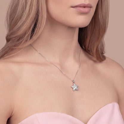 Collana con Pendente Stella in Pavè di Cubic Zirconia