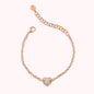Bracciale con Cuore in Pavè di Cubic Zirconia Placcato Oro 18Kt