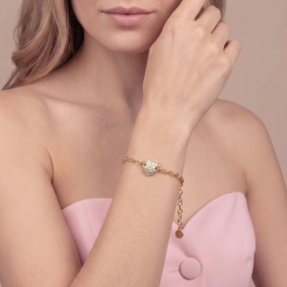 Bracciale con Cuore in Pavè di Cubic Zirconia