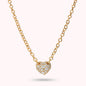 Collana Rolò con Cuore in Pavè di Cubic Zirconia Placcata Oro 18Kt