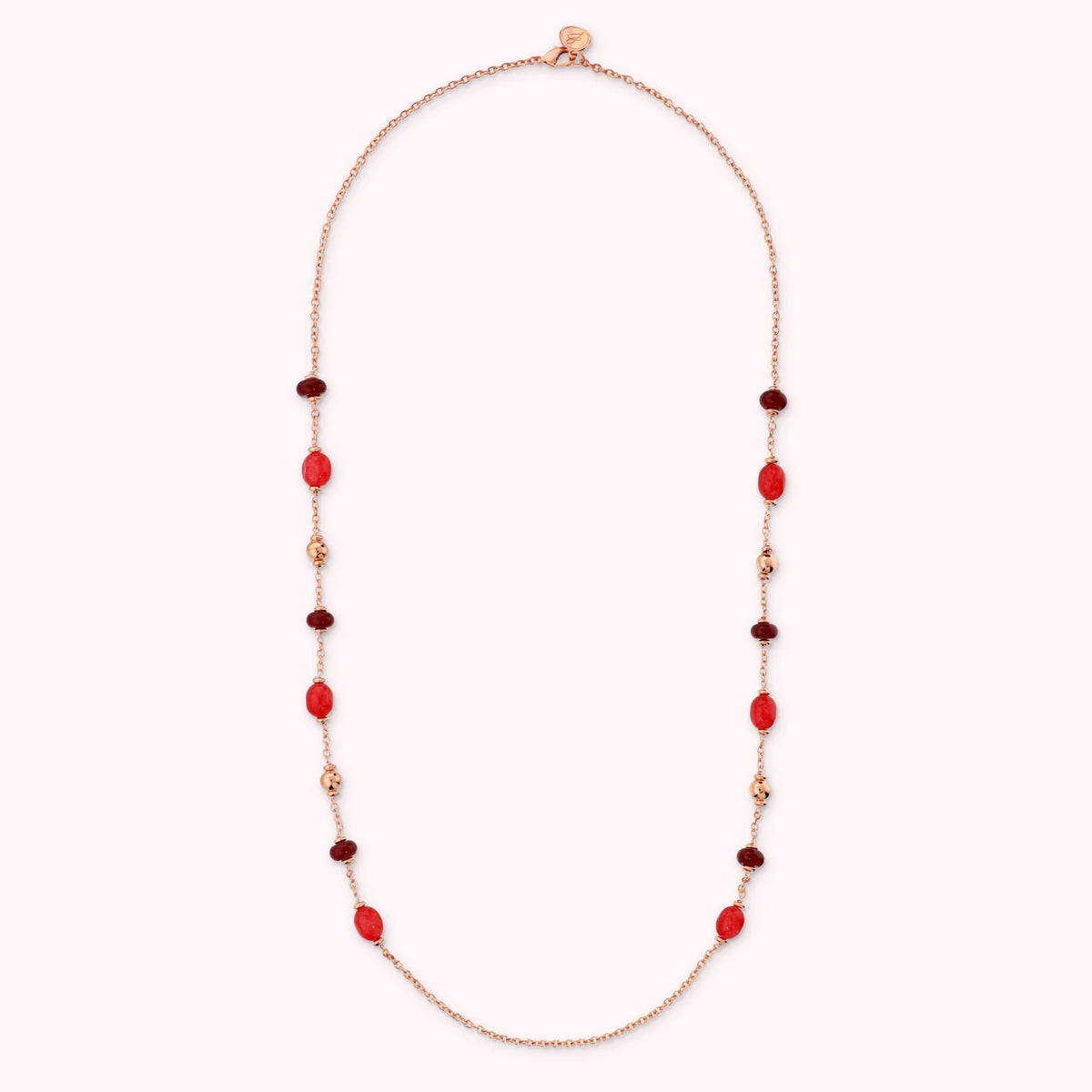 Collana Lunga con Bead Lucide e Quarzite