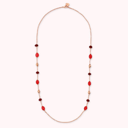 Collana Lunga con Bead Lucide e Quarzite
