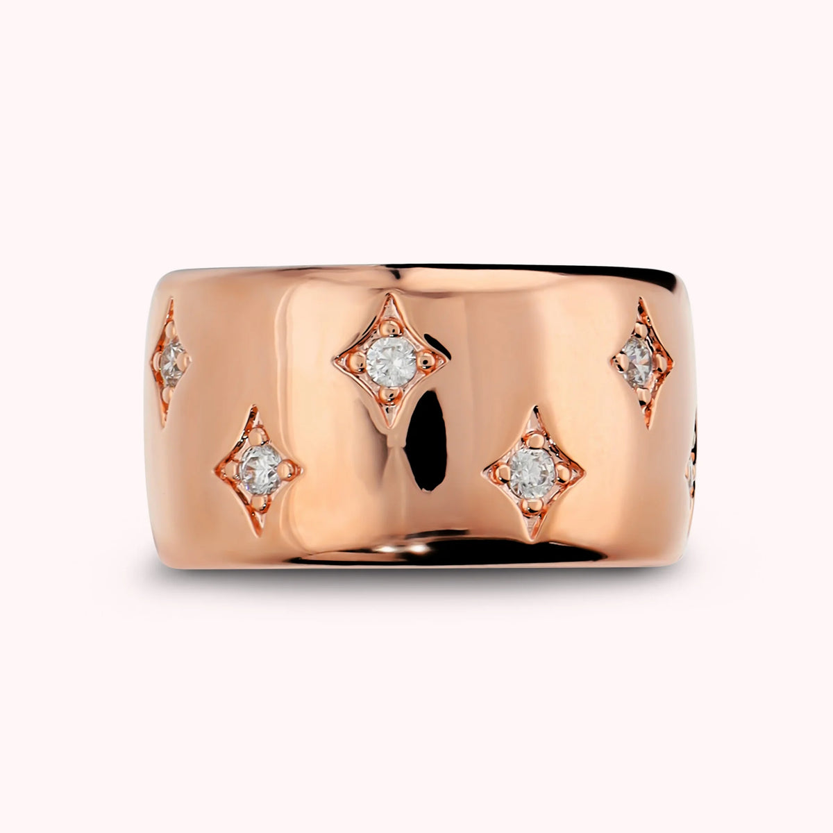 Anello Fedina Étoile con Punti Luce in Cubic Zirconia Placcato Oro 18Kt