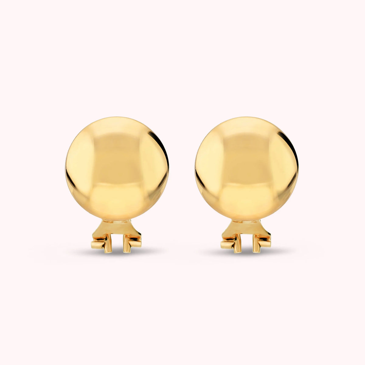 Orecchini a Bottone Lucidi Placcati Oro 18Kt