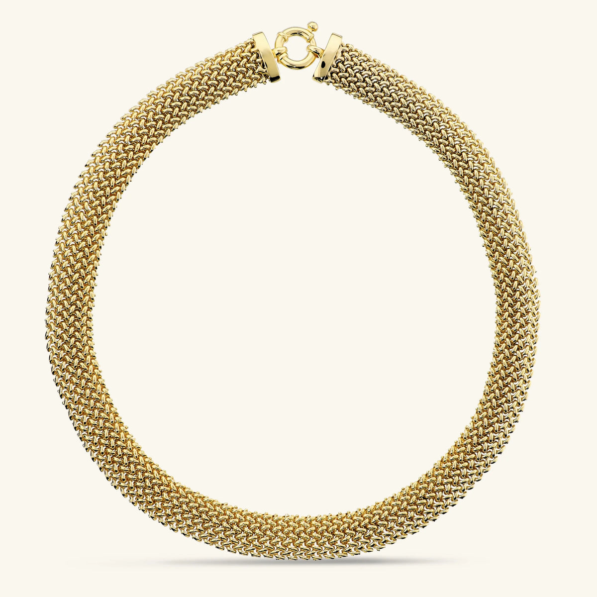 Collana Girocollo Maglia Grana di Riso Bombata