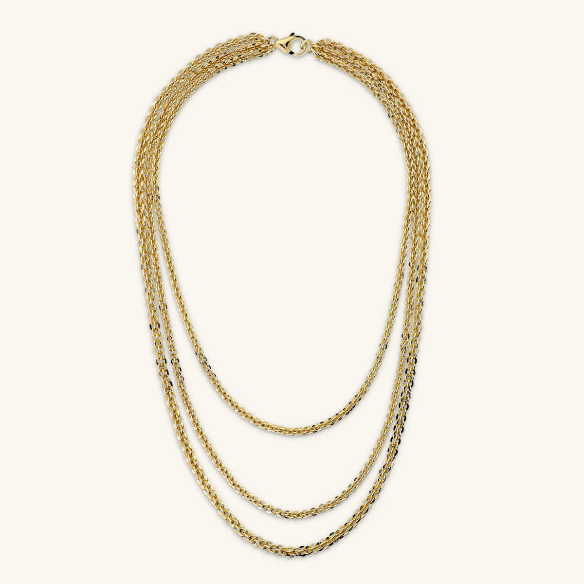 Collana Multifilo Graduata con Maglia Cristallina