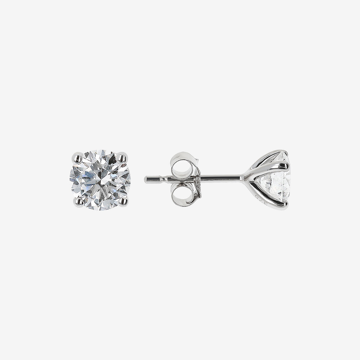 Orecchini Punto Luce Oro Bianco 375 con Diamanti Lab Grown 1Ct
