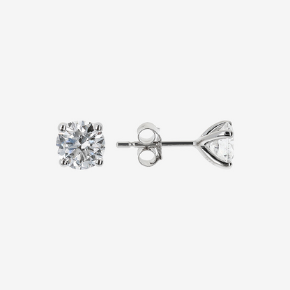 Orecchini Punto Luce Oro Bianco 375 con Diamanti Lab Grown 1Ct