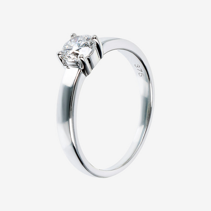 Anello Solitario Oro Bianco 375 con Diamante Lab Grown 0.5Ct